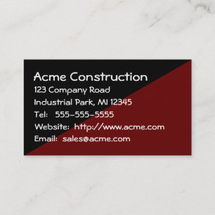 Carte De Visite Masculin fort aucunes vrilles brun et plaine noire