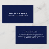 Carte De Visite MASCULINE BUSINESS minimum simple smart marine ble (Devant / Derrière)