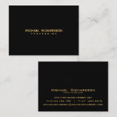 Carte De Visite Masculine d'or noir sophistiquée (Devant / Derrière)