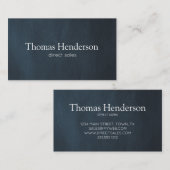 Carte De Visite Masculine Marine Blue Professional (Devant / Derrière)