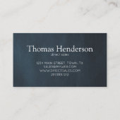 Carte De Visite Masculine Marine Blue Professional (Dos)