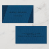 Carte De Visite Masculine moderne élégant bleu (Devant / Derrière)