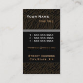 Carte De Visite Masculine noir Tiger (Dos)