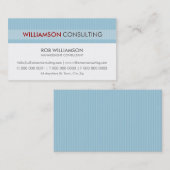 CARTE DE VISITE MASCULINE :: pinstripe minimal 14 (Devant / Derrière)