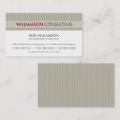 CARTE DE VISITE MASCULINE :: pinstripe minimal 16 (Devant / Derrière)