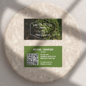 Carte De Visite Masculine rustique Géométrique de la verdure Photo