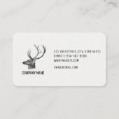 Carte De Visite Masculine tête de cerf rustique (Dos)