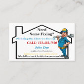 Carte De Visite Masculine Travailleur Icon Quartier Handyman (Devant)