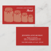 Carte De Visite Mason Jars, fleuriste (Devant / Derrière)