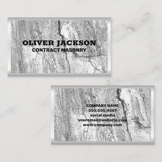 Carte De Visite Masonnerie | Construction | Matériel de constructi (Devant / Derrière)