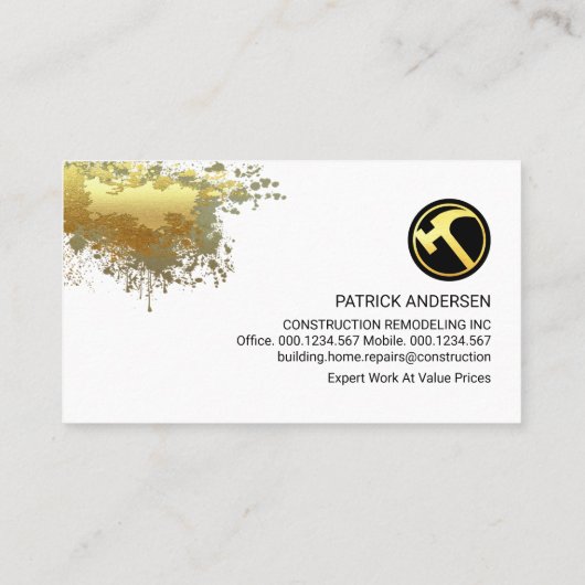 Carte De Visite Masonnerie de peinture de mur de briques (Dos)