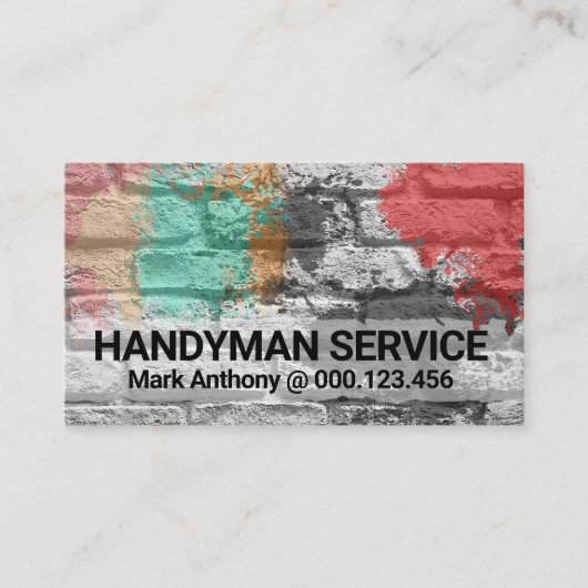 Carte De Visite Masonnerie de peinture de mur de briques (Devant)