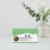 Carte De Visite Masonnerie en brique Maison Bâtiment en silhouette (Debout devant)