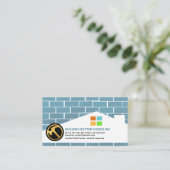 Carte De Visite Masonnerie en brique Maison Bâtiment en silhouette (Debout devant)