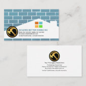 Carte De Visite Masonnerie en brique Maison Bâtiment en silhouette (Devant / Derrière)