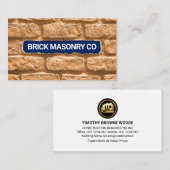 Carte De Visite Masonnerie murale en pierre de brique (Devant / Derrière)