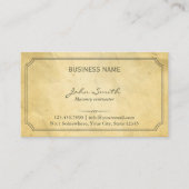 Carte De Visite Masonnerie vintage en papier encadré (Devant)