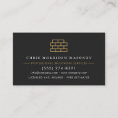 Carte De Visite Masonry Brick Mason Contractor Company (Devant)