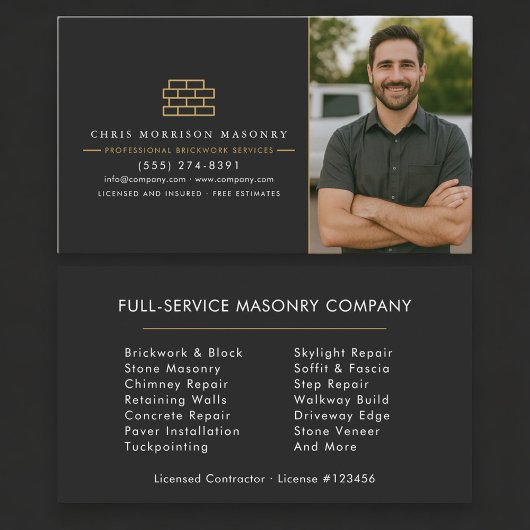 Carte De Visite Masonry Brick Mason Contractor Photo