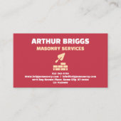 Carte De Visite Masonry Construction Services Professional Rouge (Devant)