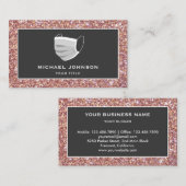 Carte De Visite Masque de la Parties scintillant d'or moderne Faux (Devant / Derrière)