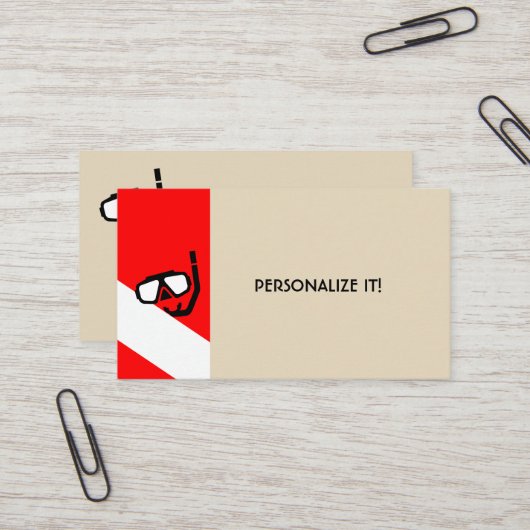 Carte De Visite Masque de plongée avec drapeau (Devant/Arrière en situation)