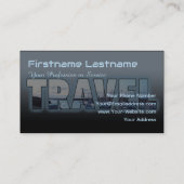 Carte De Visite Masque de texte de l'agent de voyage bleu marina n (Dos)