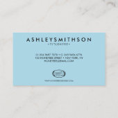 Carte De Visite Masque de visage bleu (Dos)