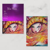 Carte De Visite MASQUE EN JAUNE, Améthyste pourpre (Devant / Derrière)