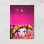 Carte De Visite MASQUE EN JAUNE, Améthyste violet Fuchsia rose (Devant)