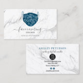 Carte De Visite Masque moderne et modifiable recouvrant le marbre  (Devant / Derrière)