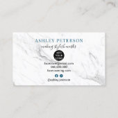 Carte De Visite Masque moderne et modifiable recouvrant le marbre  (Dos)