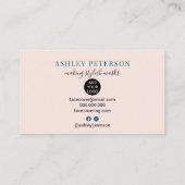 Carte De Visite Masque moderne modifiable recouvrant le rose desig (Dos)