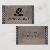 Carte De Visite Masque soudeur | Rivets métalliques | Acier plaqué (Devant / Derrière)