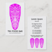 Carte De Visite Masque Tiki - Magenta en blanc (Devant / Derrière)