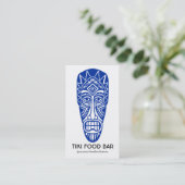 Carte De Visite Masque Tiki - Marine en blanc (Debout devant)