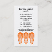 Carte De Visite Masque Tiki - Orange en blanc (Dos)