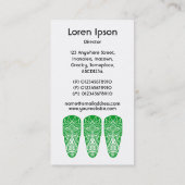 Carte De Visite Masque Tiki - Vert d'herbe sur blanc (Dos)