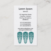 Carte De Visite Masque Tiki - Vert mousse sur blanc (Dos)