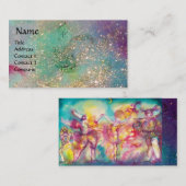 Carte De Visite MASQUERADE, Danse, Musique, bleu rouge, rose (Devant / Derrière)