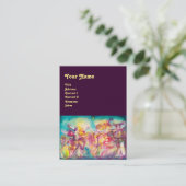 Carte De Visite MASQUERADE /DANSE, MUSIQUE violet, bleu rouge, ros (Debout devant)