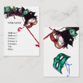 Carte De Visite MASQUERADE FÊTE lin (Devant / Derrière)