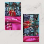 CARTE DE VISITE MASQUERADE MASQUÉRADE DE PUPPETS ITALIENS ANTIQUE, (Devant / Derrière)