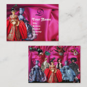 CARTE DE VISITE MASQUERADE MASQUÉRADE DE PUPPETS ITALIENS ANTIQUE, (Devant / Derrière)