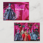 CARTE DE VISITE MASQUERADE MASQUÉRADE DE PUPPETS ITALIENS ANTIQUE, (Devant / Derrière)