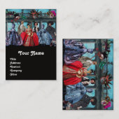 CARTE DE VISITE MASQUERADE MASQUÉRADE DE PUPPETS ITALIENS ANTIQUE, (Devant / Derrière)