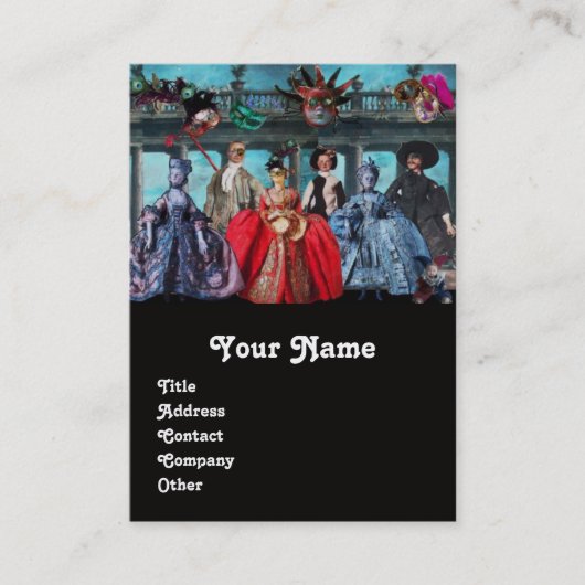 CARTE DE VISITE MASQUERADE MASQUÉRADE DE PUPPETS ITALIENS ANTIQUE, (Devant)