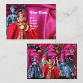 CARTE DE VISITE MASQUERADE MASQUÉRADE DE PUPPETS ITALIENS ANTIQUE, (Devant / Derrière)