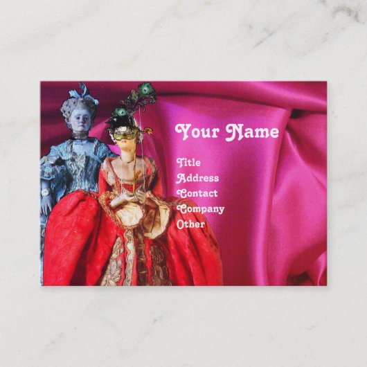 CARTE DE VISITE MASQUERADE MASQUÉRADE DE PUPPETS ITALIENS ANTIQUE, (Devant)