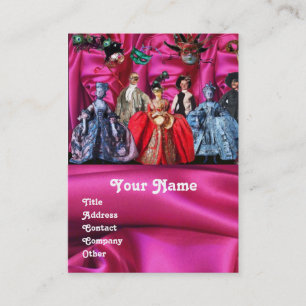 CARTE DE VISITE MASQUERADE MASQUÉRADE DE PUPPETS ITALIENS ANTIQUE,
